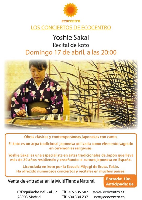 17 de abril de 2016, recital de koto en Madrid